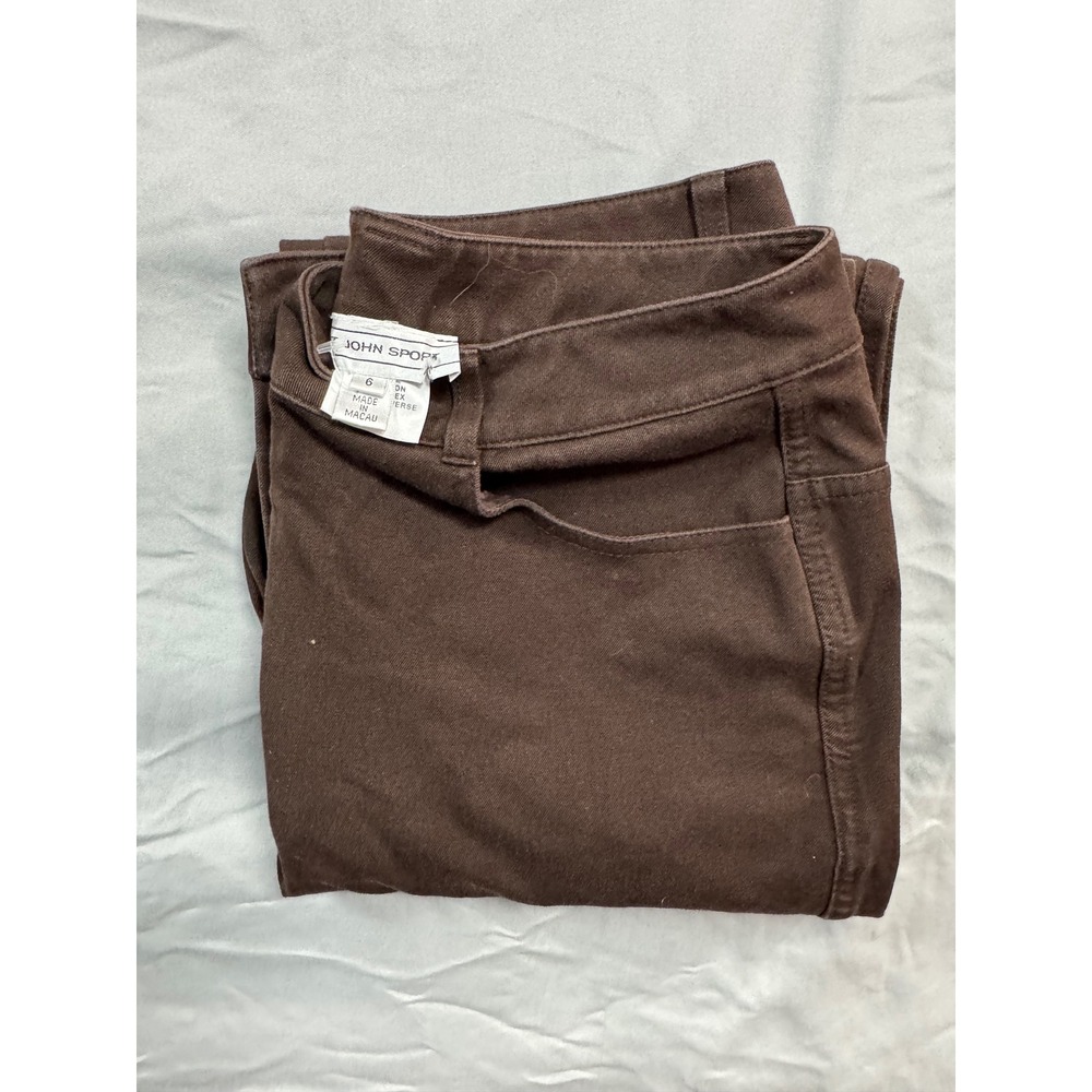 ST JOHN SPORT Brown High Waisted Straight Leg Pants Women's 6 Stretch